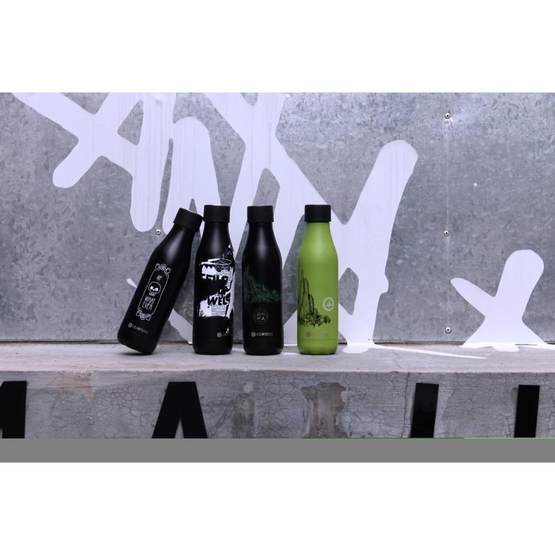 Les Artistes Bottle Up Design Design termoflaske 0,5L svart/hvit whatever