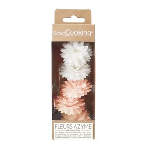 ScrapCooking Kakepynt dahlia 7g 5 stk hvit/rosa