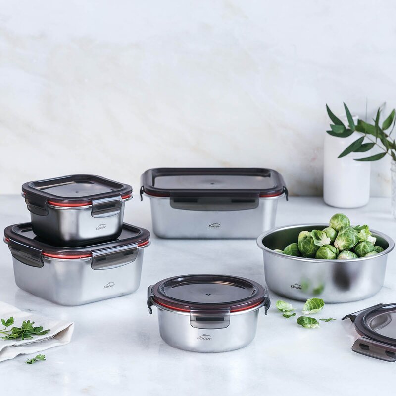 Lacor Matboks i stål med tett lokk 1,25L 20,5x15,5x7,4 cm