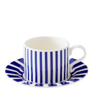 Spode Steccato kopp & fat 29 cl koboltblå