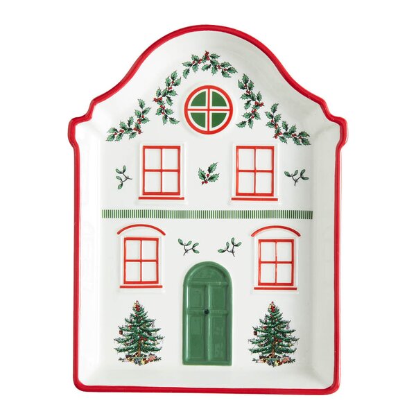 Spode Christmas Village fat 18 cm rød