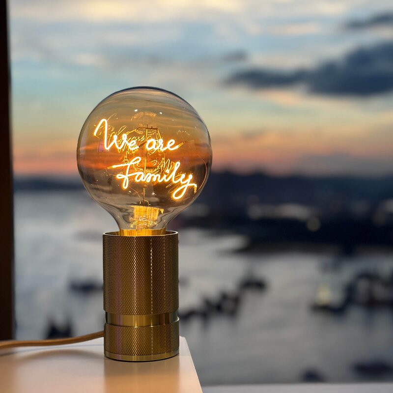 Elements Lighting MITB lyspære LED 17 cm We Are Family ravfarget