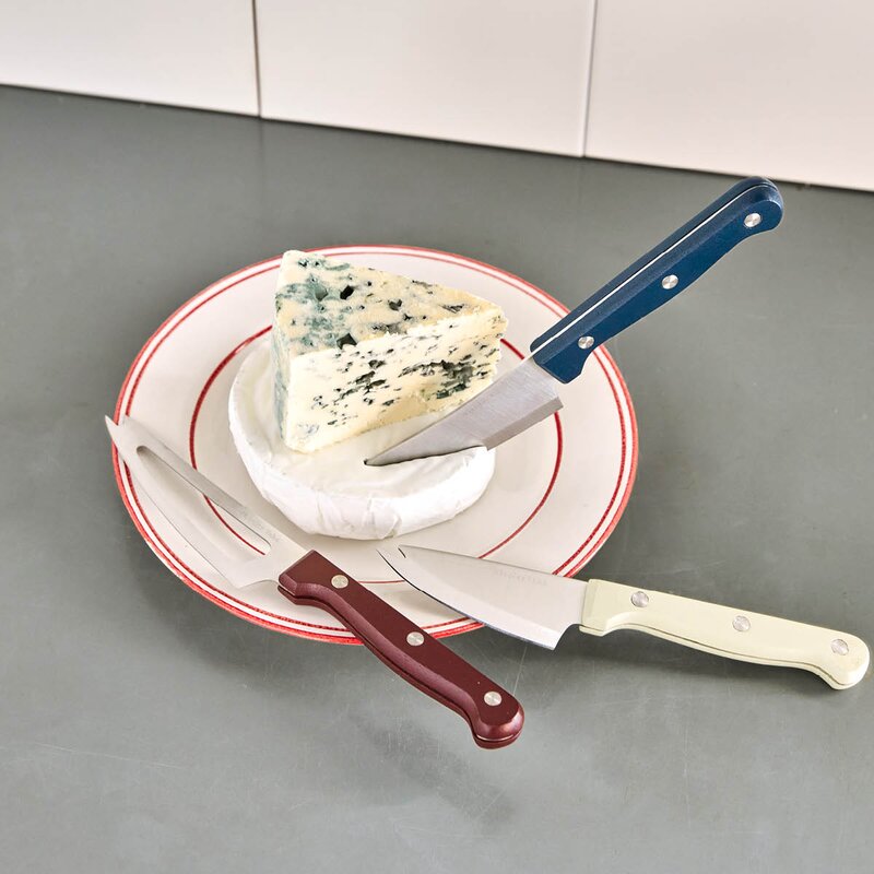 Nicolas Vahé Cheese Knives ostekniver 3 stk hvit/blå/rød