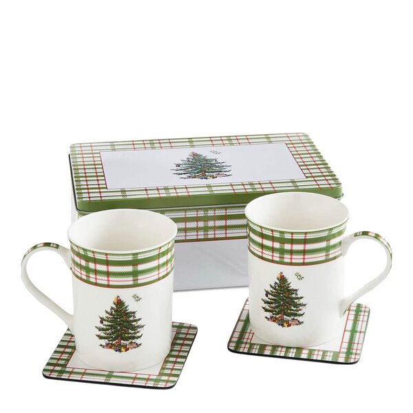 Spode - Christmas Tree kopp og coaster-sett 34 cl