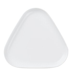 Royal Copenhagen Hvit Riflet trekantet fat 23 cm