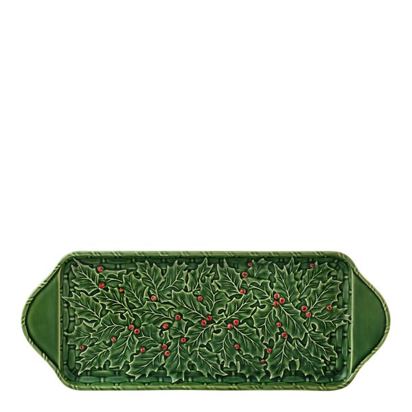 Bordallo Pinheiro Holly fat 46,5 cm misteltein grønn