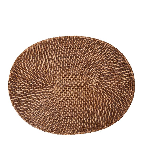 Lexington – Rattan oval bordbrikke 35×45 cm mellombrun