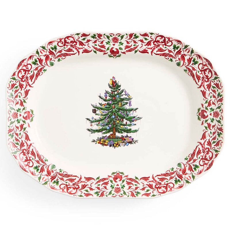 Spode Christmas Tree Yuletide rektangulært fat 36 cm