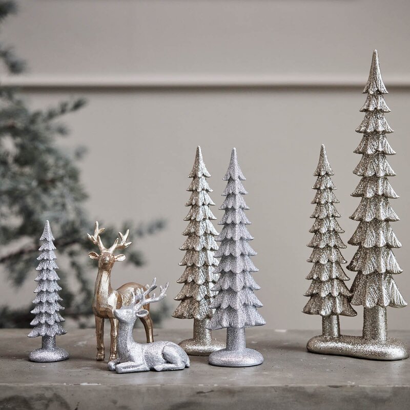 Lene Bjerre Sissia juledekorasjon hjort 8,5 cm sølv