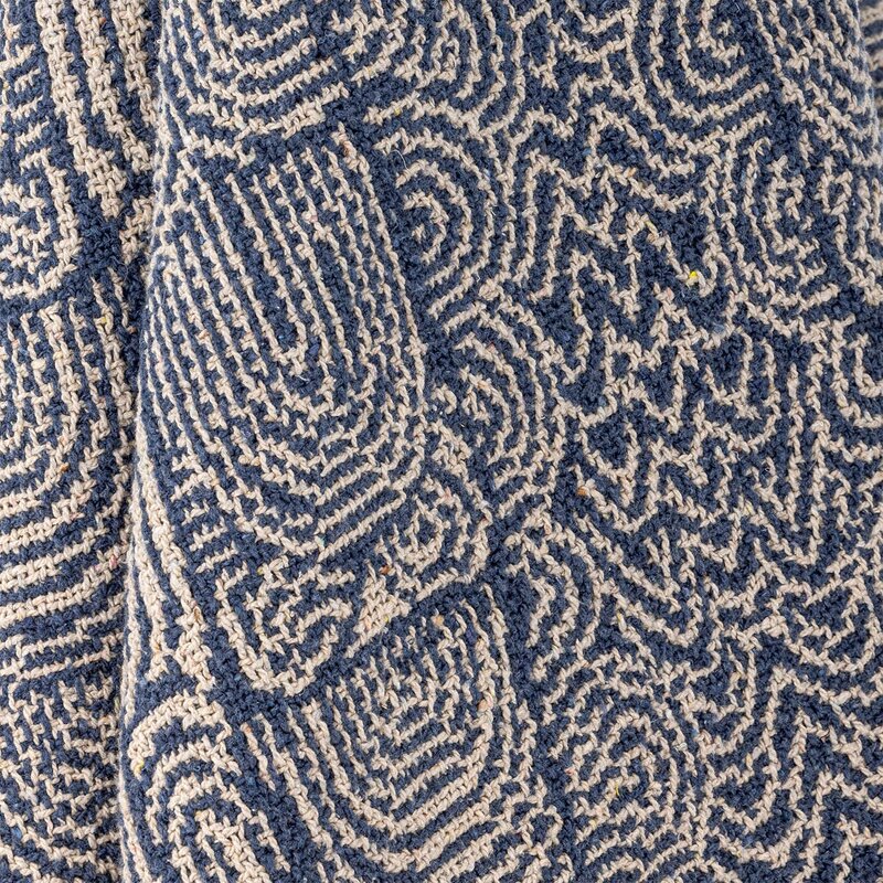 Bloomingville Pledd Bresso 160x130 cm blå