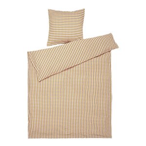 Juna Bæk&Bølge krepp sengesett 150x210 cm karamell/offwhite