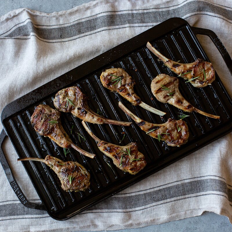 Lodge Cast Iron Chef Collection tosidig støpejernsplate 25x50 cm 