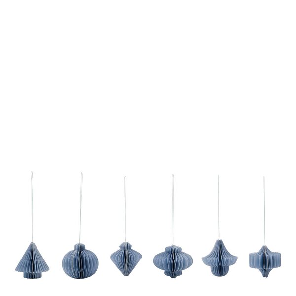 House Doctor Comb julepynt 6 stk lyseblå