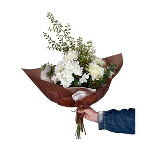 Mr Plant Siri kunstig blomsterbukett 85 cm hvit og grønn