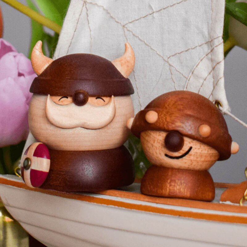 FableWood Harald Viking trefigur 5 cm gummitre/sapele