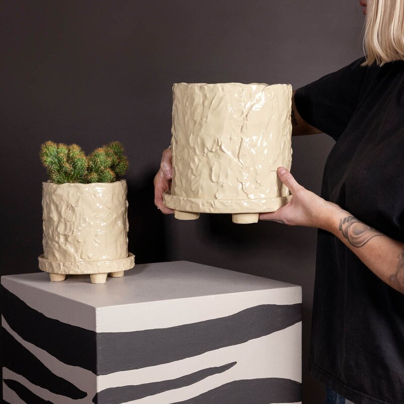 ByOn Muddy krukke L 23x23,5 cm beige