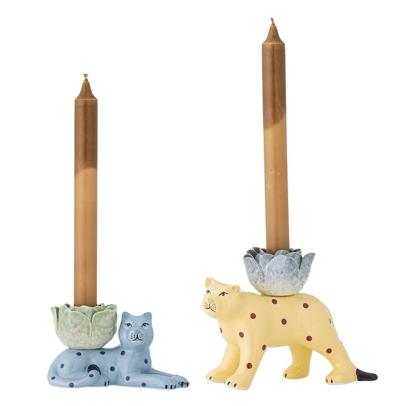 Bloomingville Rory lysestake 13,5 cm 2 stk blå
