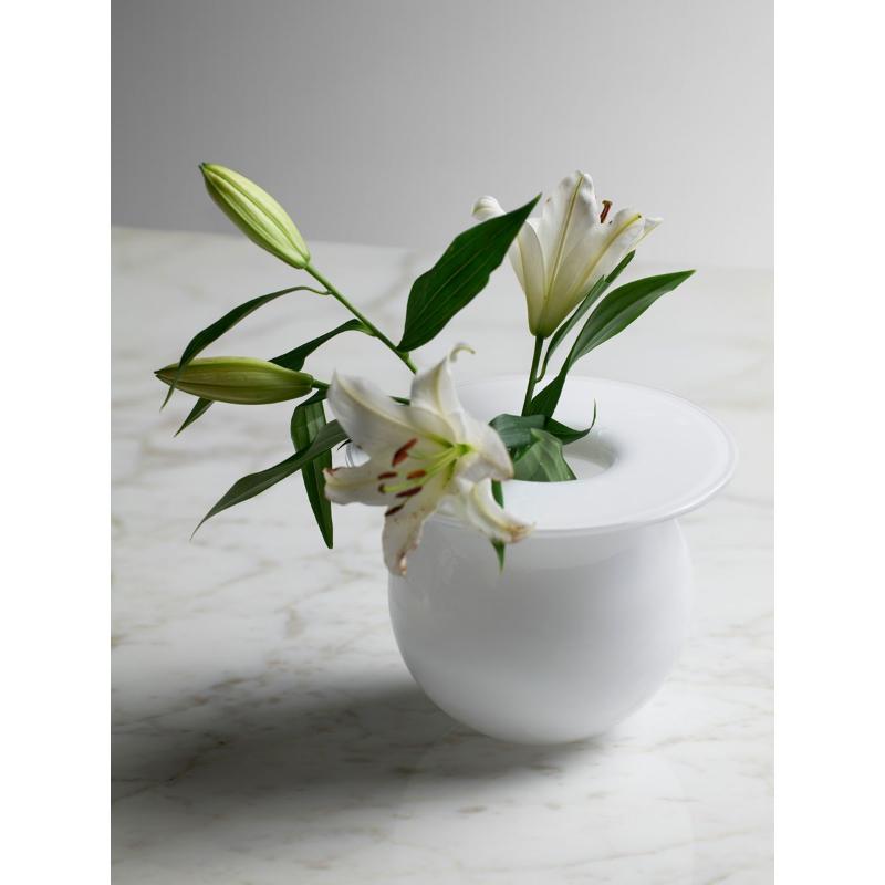 Magnor Boblen vase 12 cm hvit