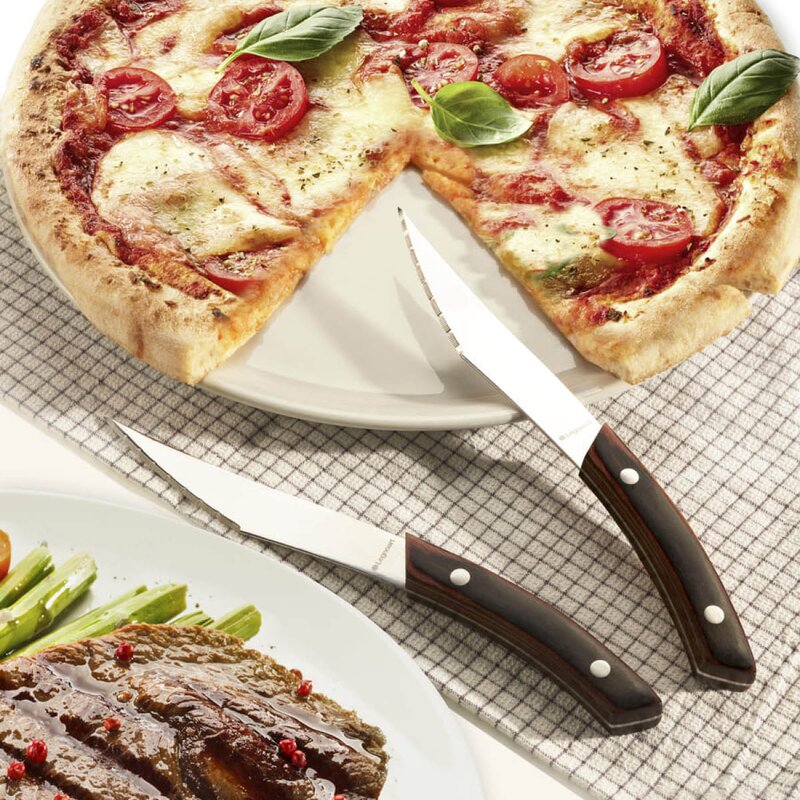 Legnoart Napoli pizza-/grillkniv 4 stk stål med mørkt håndtak