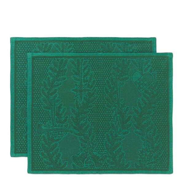 Royal Copenhagen Stjerne Riflet Jul bordbrikke 45x35cm 2 stk grønn
