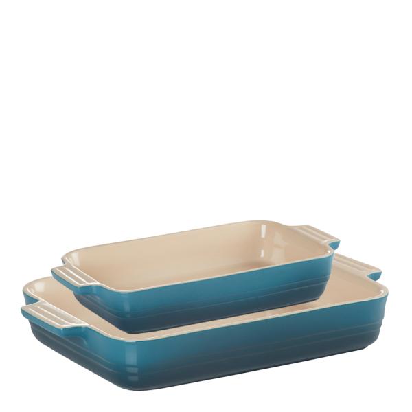 Le Creuset – Ildfast formsett stentøy 25+32 cm deep teal