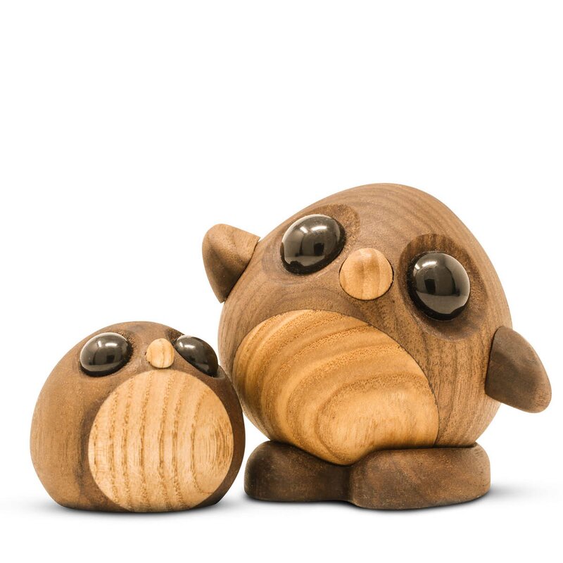 FableWood Freddy pingvinunge trefigur 5 cm valnøtt/ask