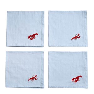 Midnatt Crayfish tøyserviett 40x40 cm 4 stk lyseblå