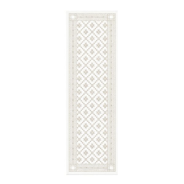 Ekelund Åttebladrose løper 35x110 cm beige