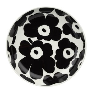 Marimekko Oiva Unikko dyp tallerken 20,5 cm svart/hvit