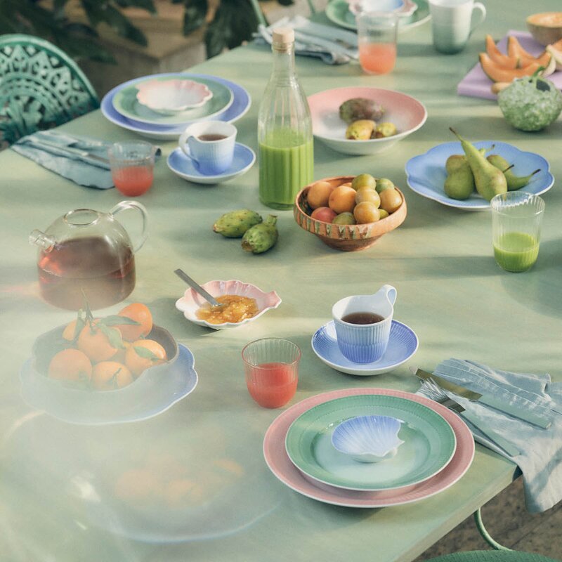 Royal Copenhagen Iris blomsterformet asjett 16 cm korall