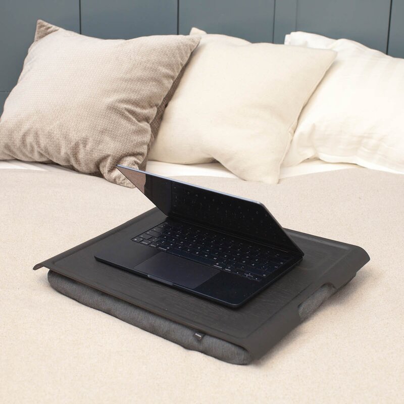 Bosign Laptray knebrett anti-slip 43x38 cm svart/grå