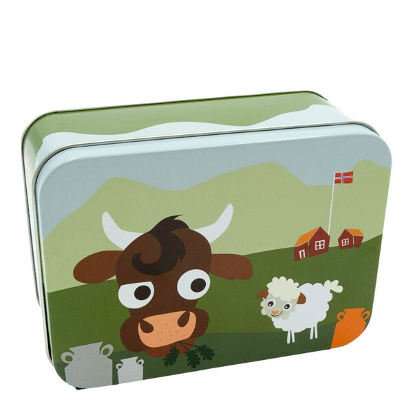 Blafre Gård matboks 10x14 cm grønn/blå