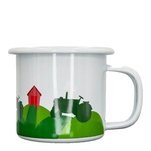 Blafre Traktor og låve emaljekopp 25 cl blå