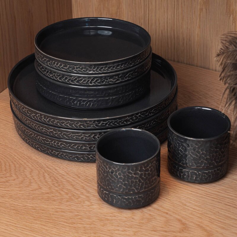 Vargen & Thor Servisen C tallerken 25 cm 4 stk antrasitt