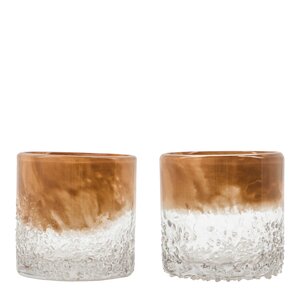 House Doctor Teagan lyslykt 10 cm 2 stk brown caramel