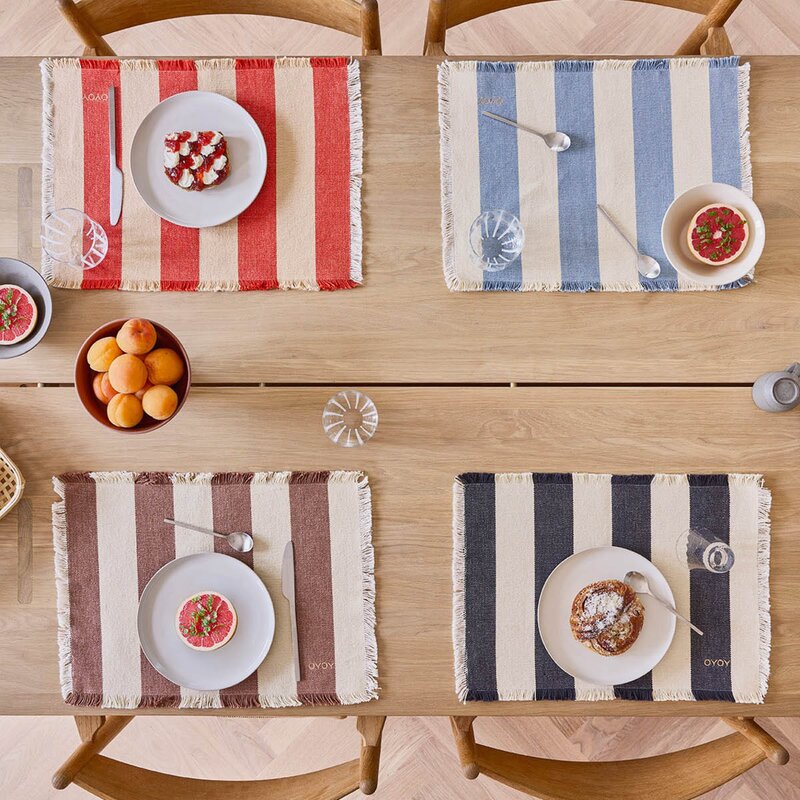 OYOY Toppu bordbrikke 48x36 cm 2 stk Brown/offwhite