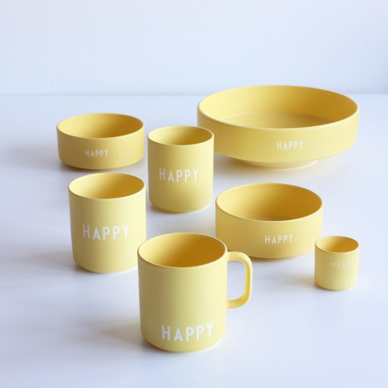 Design Letters Favourite skål stor happy 1,2L gul