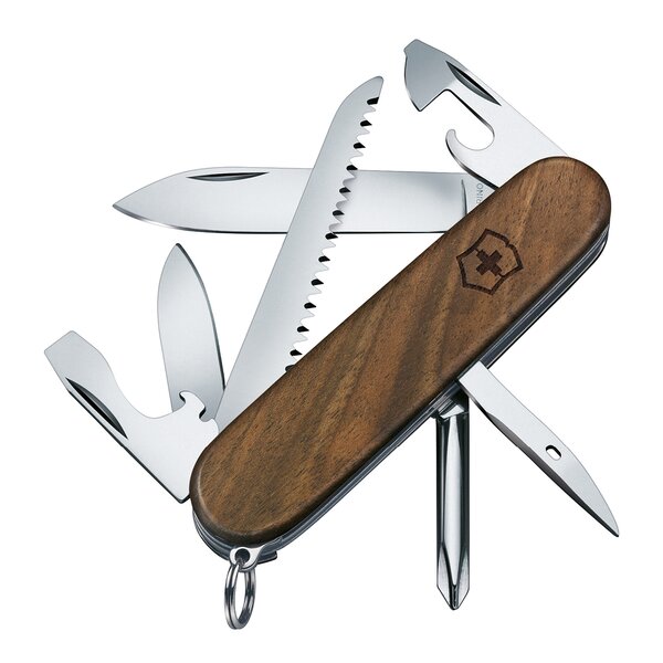 Victorinox – Hiker wood lommekniv 91mm 11 funksjoner valnøtt