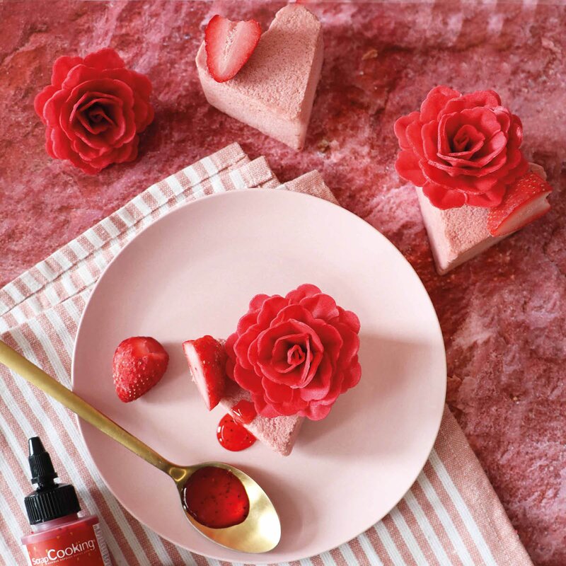 ScrapCooking Kakepynt rose 6 g 3 stk rød