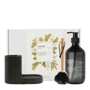 Meraki Gavesett rengjøringskit med holder,naturbørste og oppvaskmiddel 1L Shadow Lake