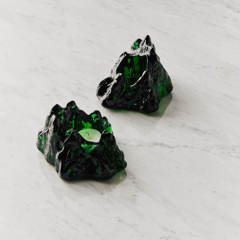 Kosta Boda Sunflower lyslykt 11,5 cm emerald green