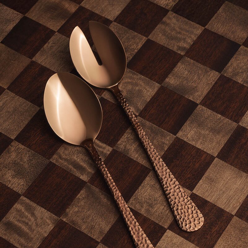 Vargen & Thor Fenix salatbestikk 2 deler kobber