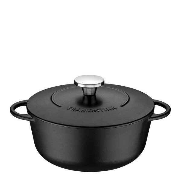 Tramontina - Cast iron kasserolle 4L svart