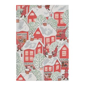 Ekelund Tomtebyn håndkle 35x50 cm rød