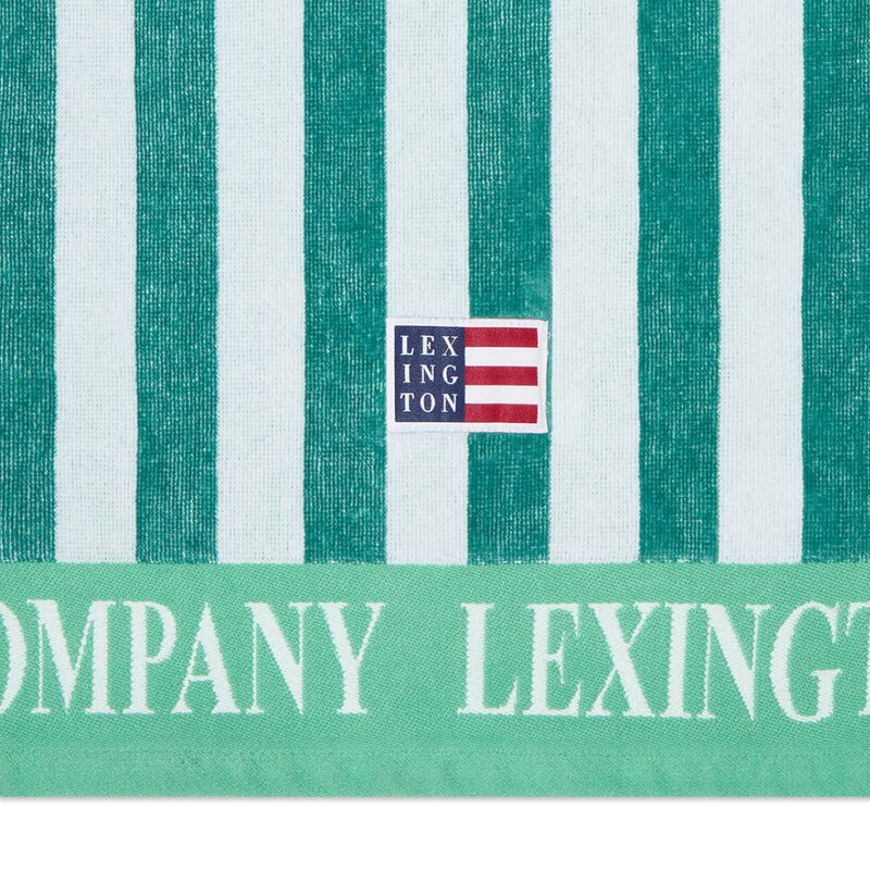 Lexington Strandhåndkle 180x100 cm velur/frotté grønn/hvit