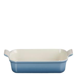 Le Creuset Heritage rektangulært fat 26x31 cm chambray