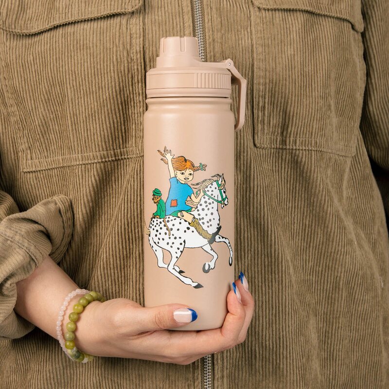Nordicbuddies Pippi termoflaske 0,55L Pippi hest beige