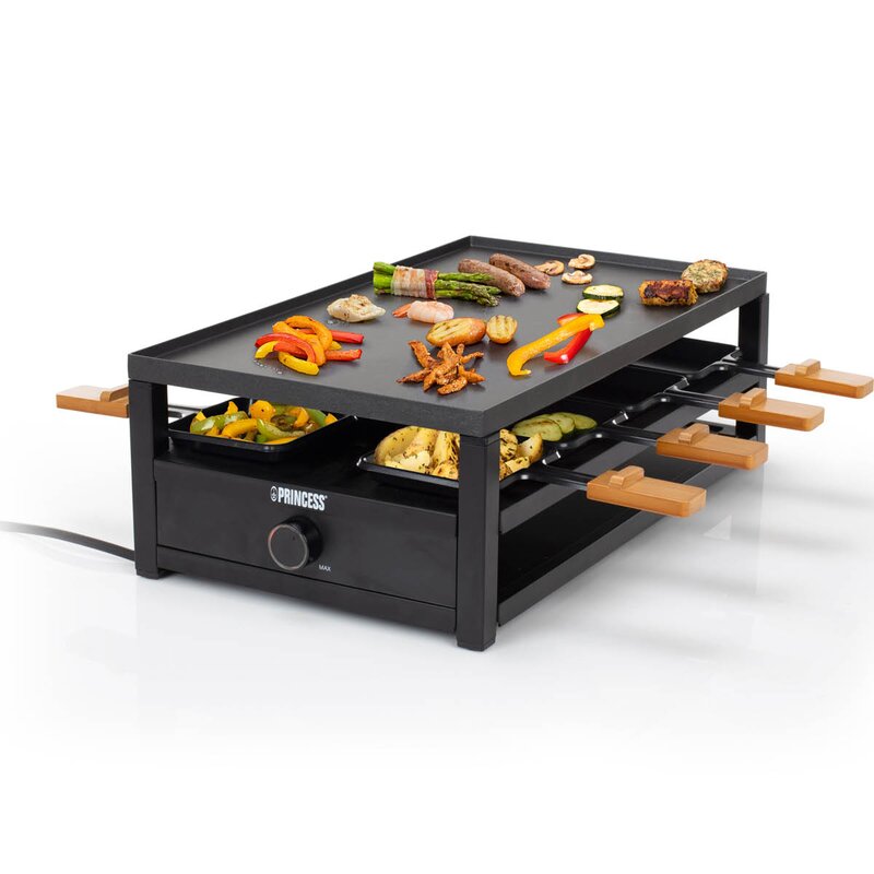 PRINCESS Raclette 162655 8 pers 44x25 cm 1300W bambus