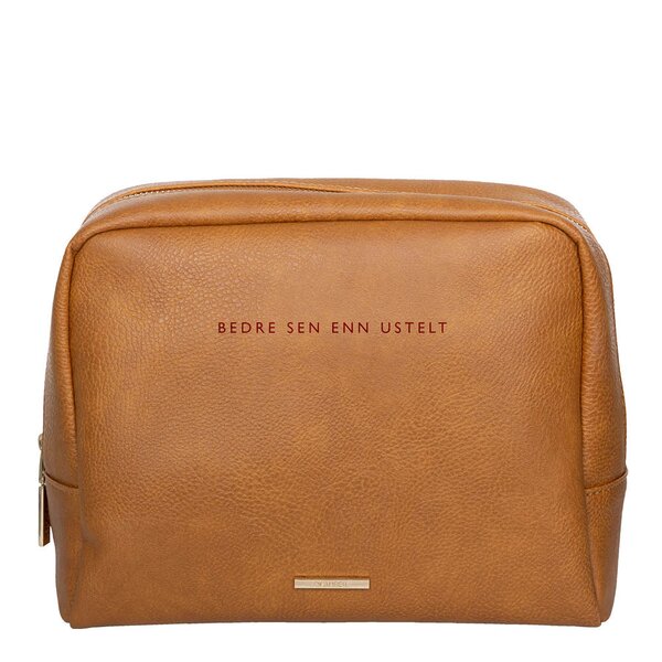 Pictureit Toalettmappe bedre sent enn utstelt 24x20x10 cm cognac brun