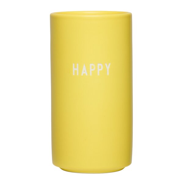 Design Letters Favourite vase HAPPY 11 cm yellow